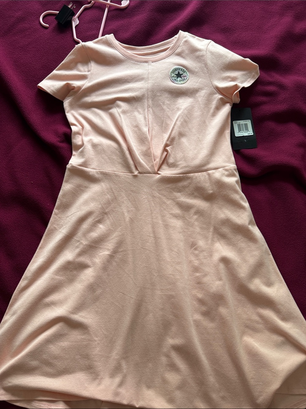 Converse Light Pink Short Sleeve Mini Dress